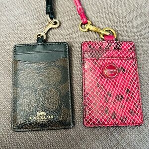 Two Coach ID badges & lanyard